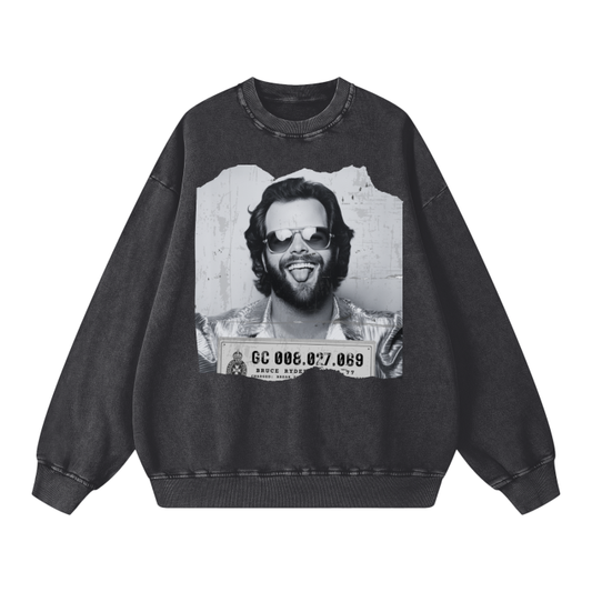 Bruce Ryder Acid Wash Oversize Sweatshirt