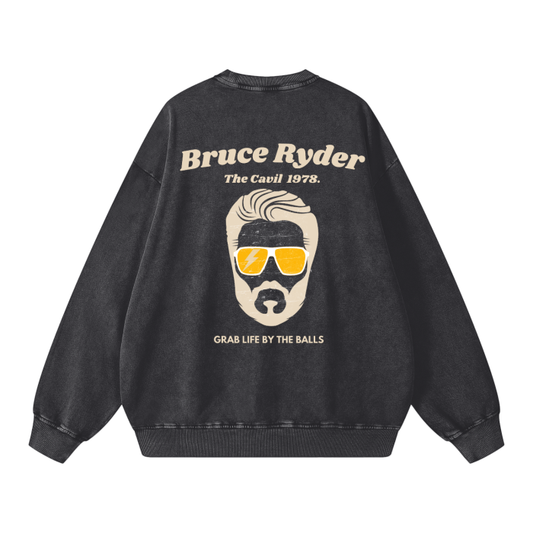 Bruce Ryder Acid Wash Oversize Sweatshirt